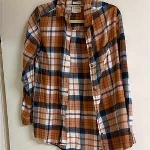 Woman’s Plaid Shirt - Brown, Blue, and White